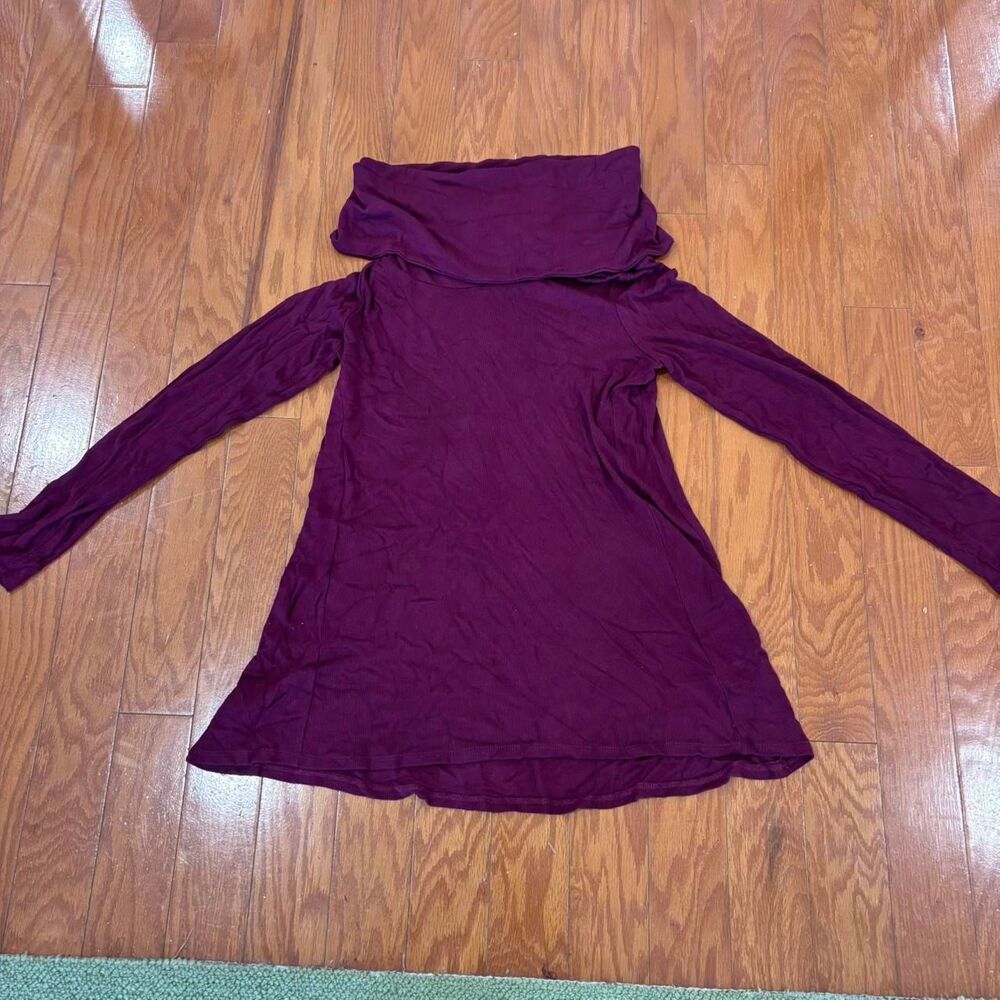 CABLE & GAUGE Women's Purple Burgundy Turtleneck Long Sleeve Knit Pullover S B10